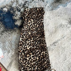 LONG CHEETAH PRINT SKIN TIGHT DRESS